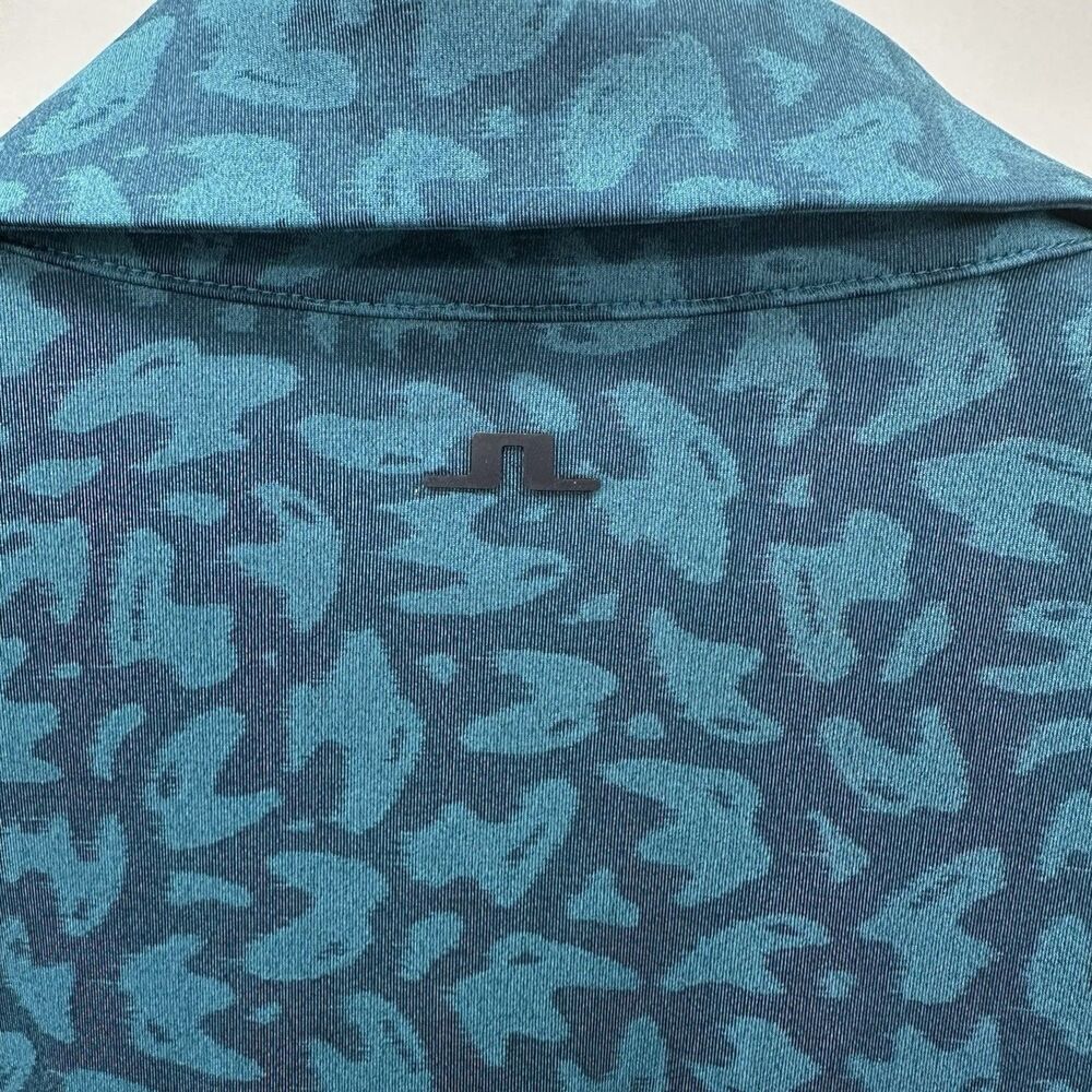 J Lindeberg Golf Polo Shirt Mens XL Nuno Stretch Regular Fit Teal Blue Bunker - Picture 6 of 14
